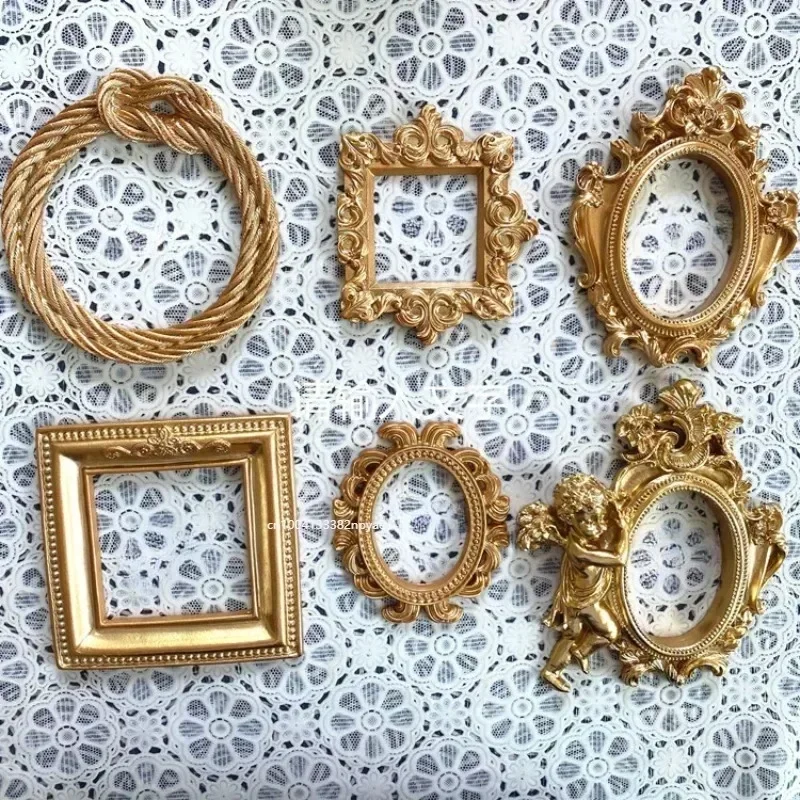 1PC Retro ramka na zdjęcia złota ramka na zdjęcia Home Decor fotografia rekwizyty ramki na zdjęcia ślubne prezenty ozdoba dekoracyjna na biurko — zdjęcie 2
