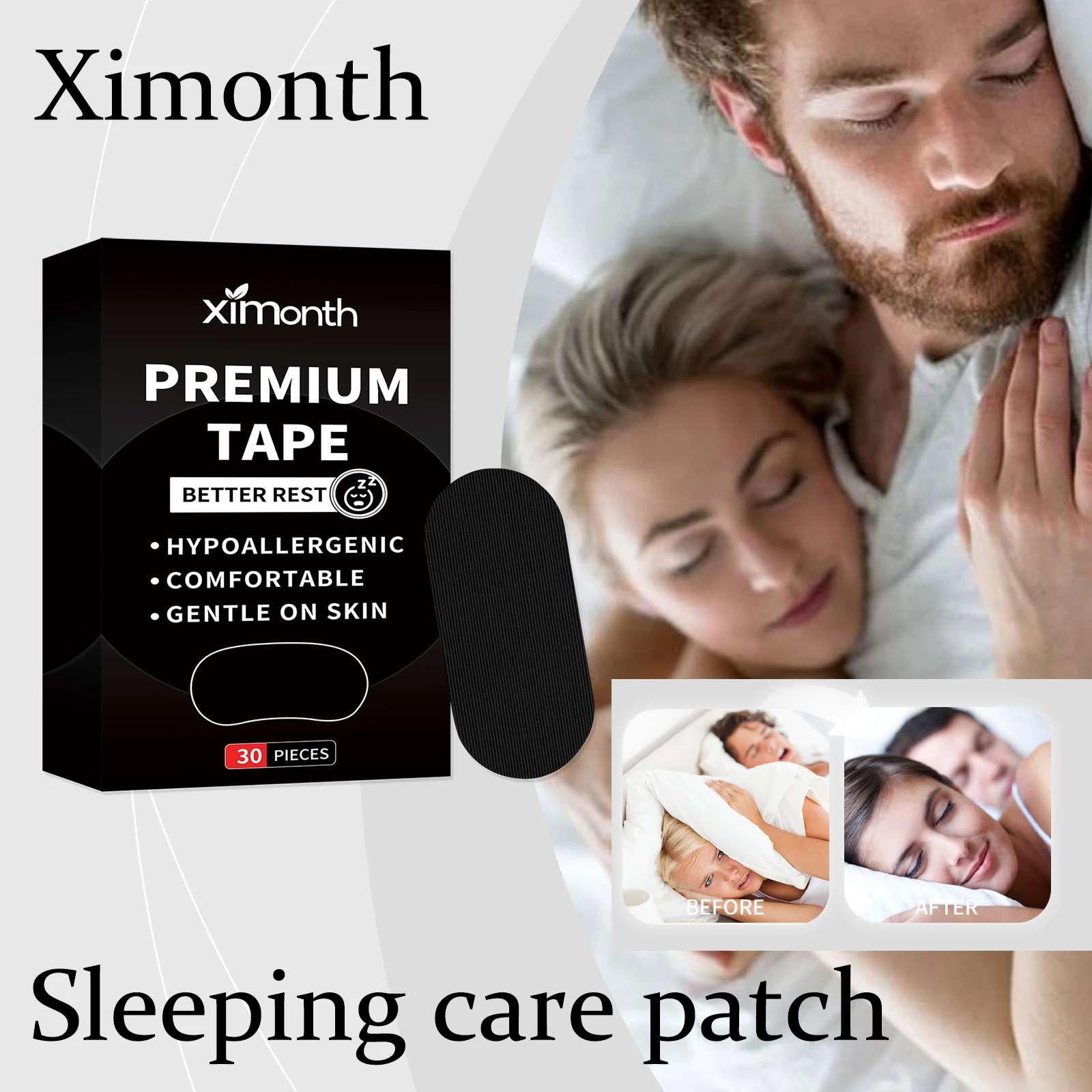 

Natural Sleeping Care Patch Anti-snoring Prevent Oral Problems Improve Sleeping Quality Promote Deep Sleep Sleeping Patch