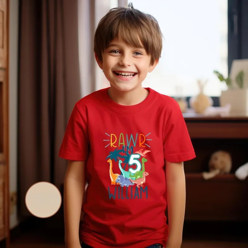 Custom Dinosaur Birthday Boy Family Matching Shirts Mommy Daddy Cousin Of The Birthday Boy Personalized Name Birthday Outfit Tee