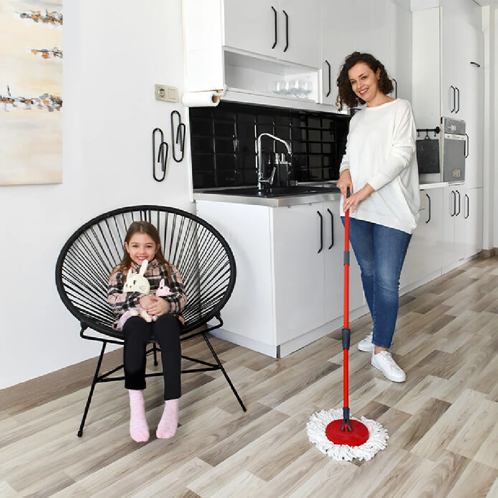 Vileda Spino Ultra Cleaning Mop Bucket Cleaning Kit Wash Floor Microfiber Cloth Wet Dry Hands Tightening to Release the Mat