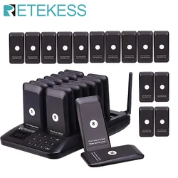 Retekess-レストラン,カフェ,フード,トラック,バー,診療所用の30個のブザーとタッチスクリーンを備えたワイヤレス通話システム,td157ポケットベル