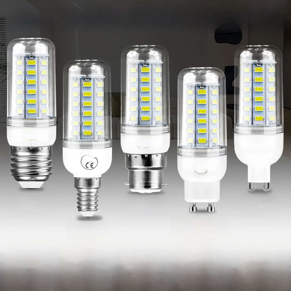 E27 LED Bulb E14 Corn Light 220V Lamp B22 Ceiling Chandelier GU10 Spotlight G9 Indoor Home Bedroom Soft Lighting Cool/Warm White