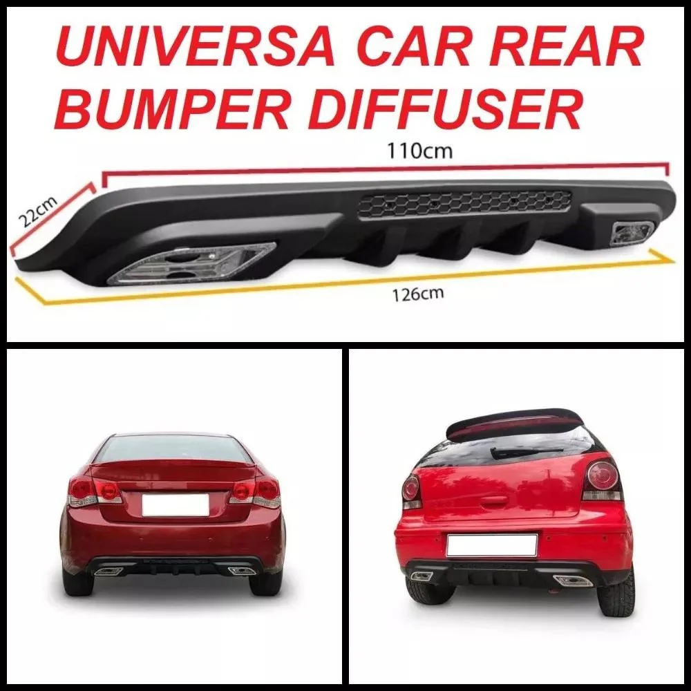 Universal Car Rear Bumper Diffuser Sport A2 ABS Model Black ABS Plastic Car Styling Spoiler Deflector Body Kit Splitter Lip