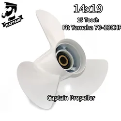 Capitão hélice 14x19 apto yamaha motores de popa 130hp 115hp f100 f90 85hp 80hp alumínio 15 dente spline rh