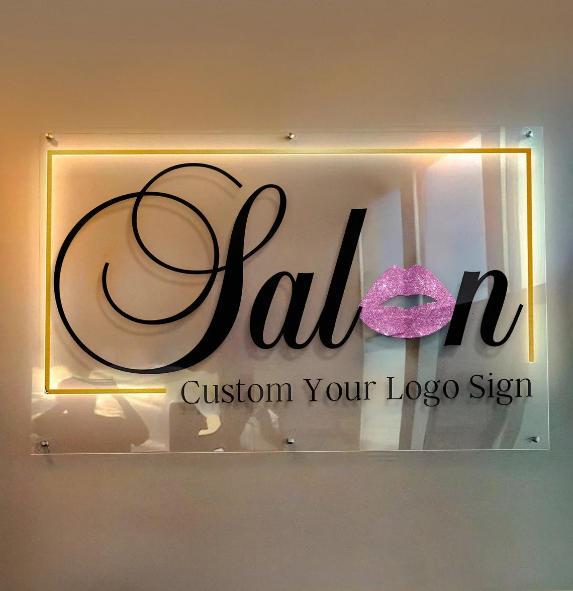 Custom Business Wall Logo Signage  Acrylic Led Sign  Salon Sign Beauty & SPA Clinic Sign For Wall  Shop Backlit Logo