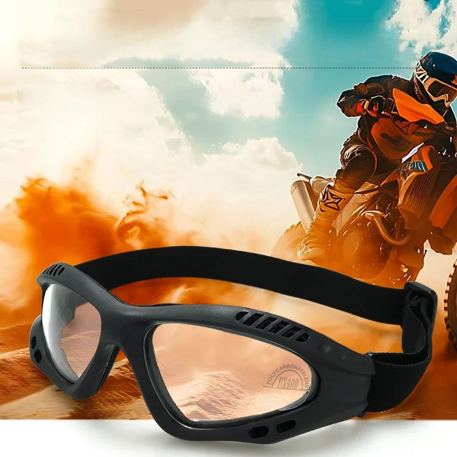 AliExpress NONE Universal Motorcycle Goggles Cycling Glasses Elastic CS Tactical Safety Goggles Windproof Anti-Dust Outdoor Sports Goggles ﻿