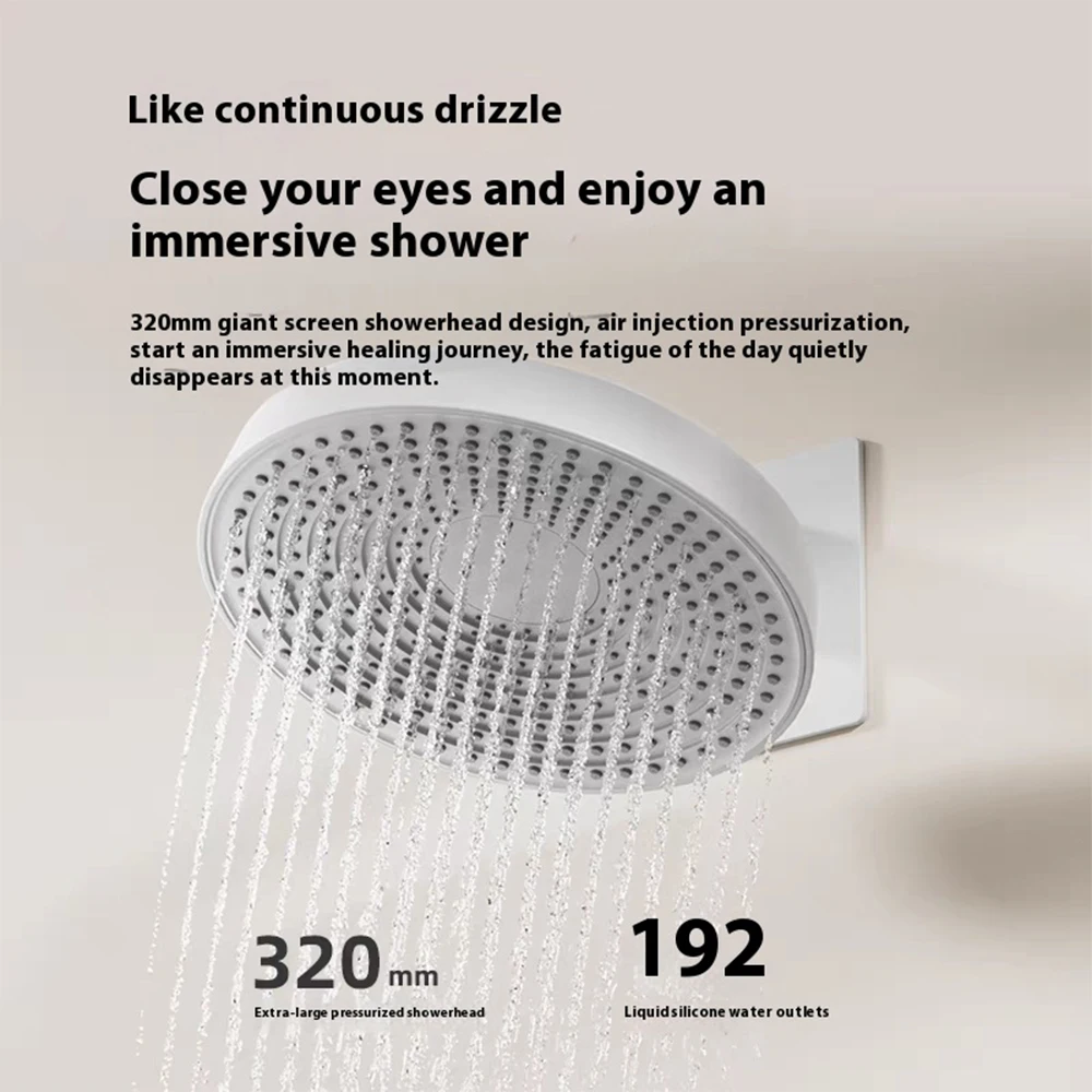 Concealed Thermostatic Shower System 320mm Rainfall Solid Brass Wall Mounted Anti-Scald 3-Function Hand Shower Bathroom Set
