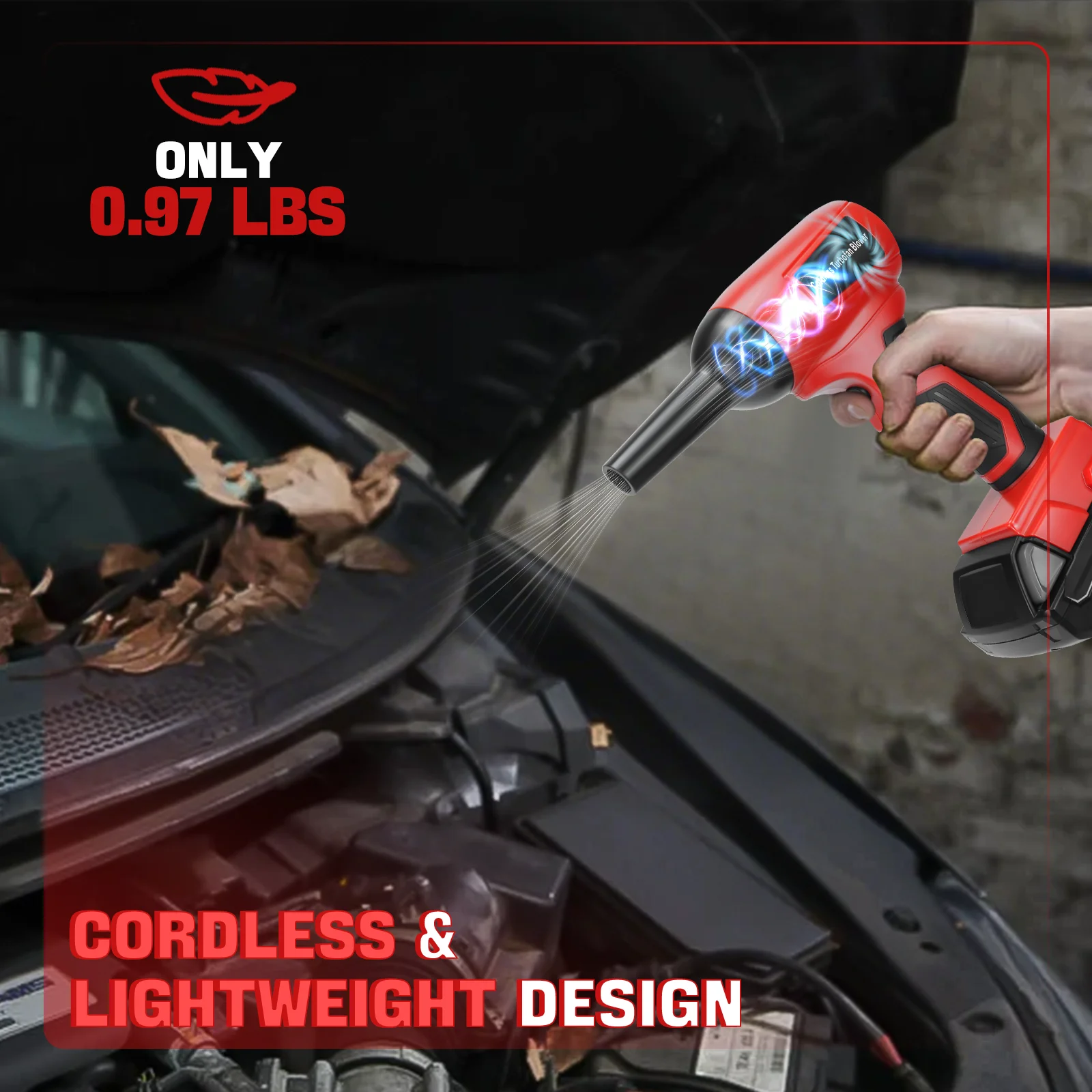 Беспроводной турбовентилятор с воздуходувкой 130000 Бесщеточный мини-струйный сухой вентилятор об/мин, бесступенчатая смена скорости для аккумулятора Milwaukee 18 В