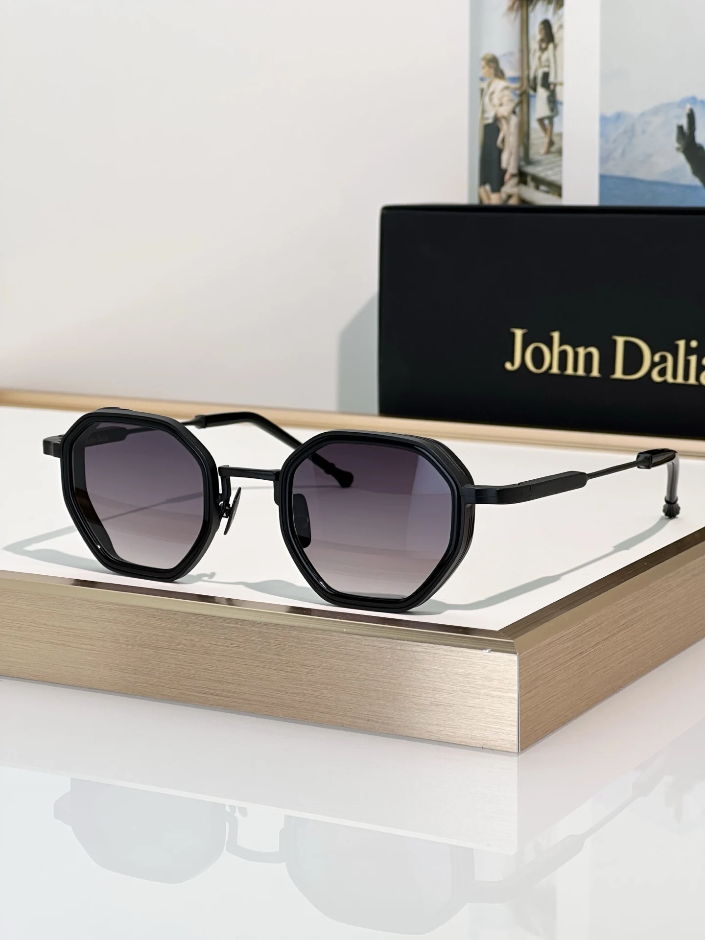 Originele ontwerper Nieuw voor JOHN DALIA JD Harrison Mode-zonnebril Vrije tijd Zakelijk Trendy Heren Dames Paarbril met doos