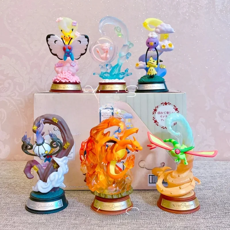 Echte Re-Ment Pokemon Swinging Swing Collection 3 Pikachu Jirachi Greninja Anime Action Figure Model Decor Speelgoed Verjaardagscadeau - afbeelding 2