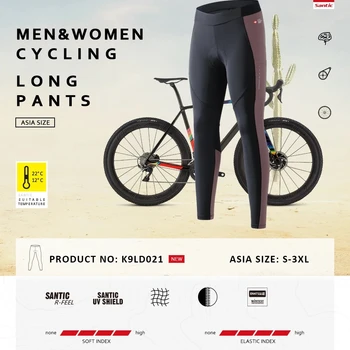 Women's cycling long pants bicycle tights sports pants with 3D padded breathable mesh reflective MTB bike tights