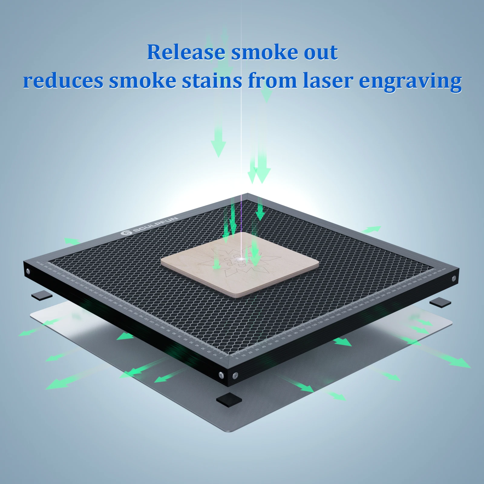 SCULPFUN Laser Cutting Honeycomb Working Table Board 400x400mm Steel Panel Platform for CO2 Diode Laser Engraver Cutting Machine