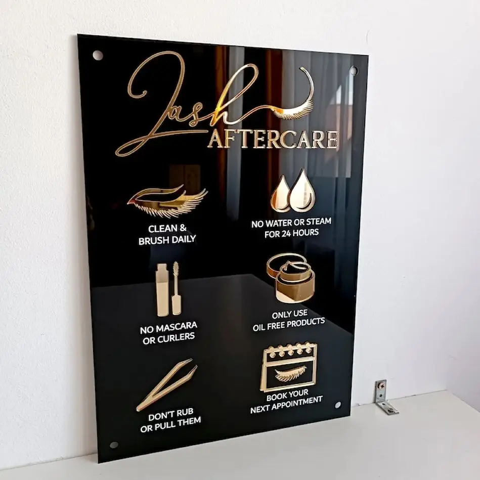 

Aftercare Sign for Lash Extensions Lash Aftercare Sign EyeLash Aftercare Advice Acrylic Wall Mount Sign Gift for Beauty Salon