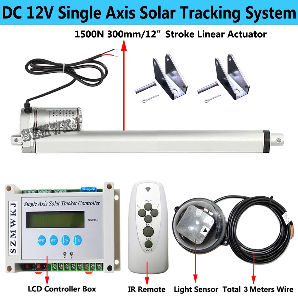 LCD 1KW Single Axis Solar Tracker W/ 1500N 300mm/12