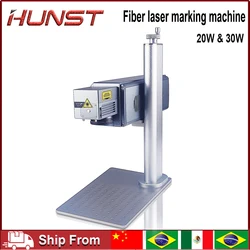 HUNST 20W 30W A8 Fiber Laser Marking Machine High Power Industrial Portable Engraver for Engraving Metal Jewelry Plastic Leather