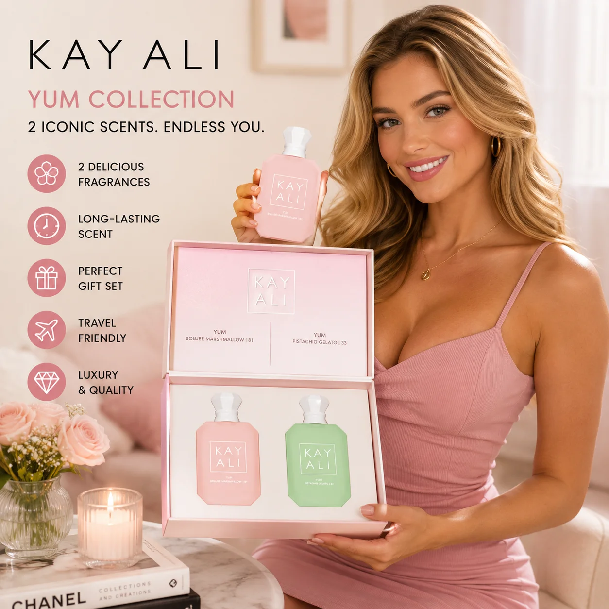 KAYALI Unisex Perfume Bundle: Yum Boujee Marshmallow 81 & Yum Pistachio Gelato 33 Eau De Parfum