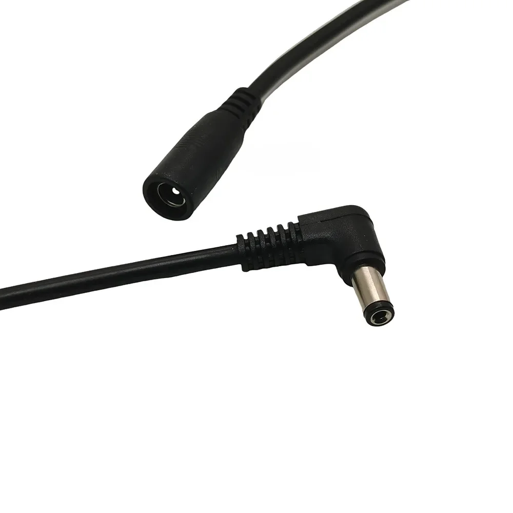 Wtyczka kabla zasilania DC 5,5 * 2,1 mm męski 90 stopni pod kątem prostym do 5,5 x 2,1 mm żeński przedłużacz kabla do kamery CCTV 0,1 m — zdjęcie 2