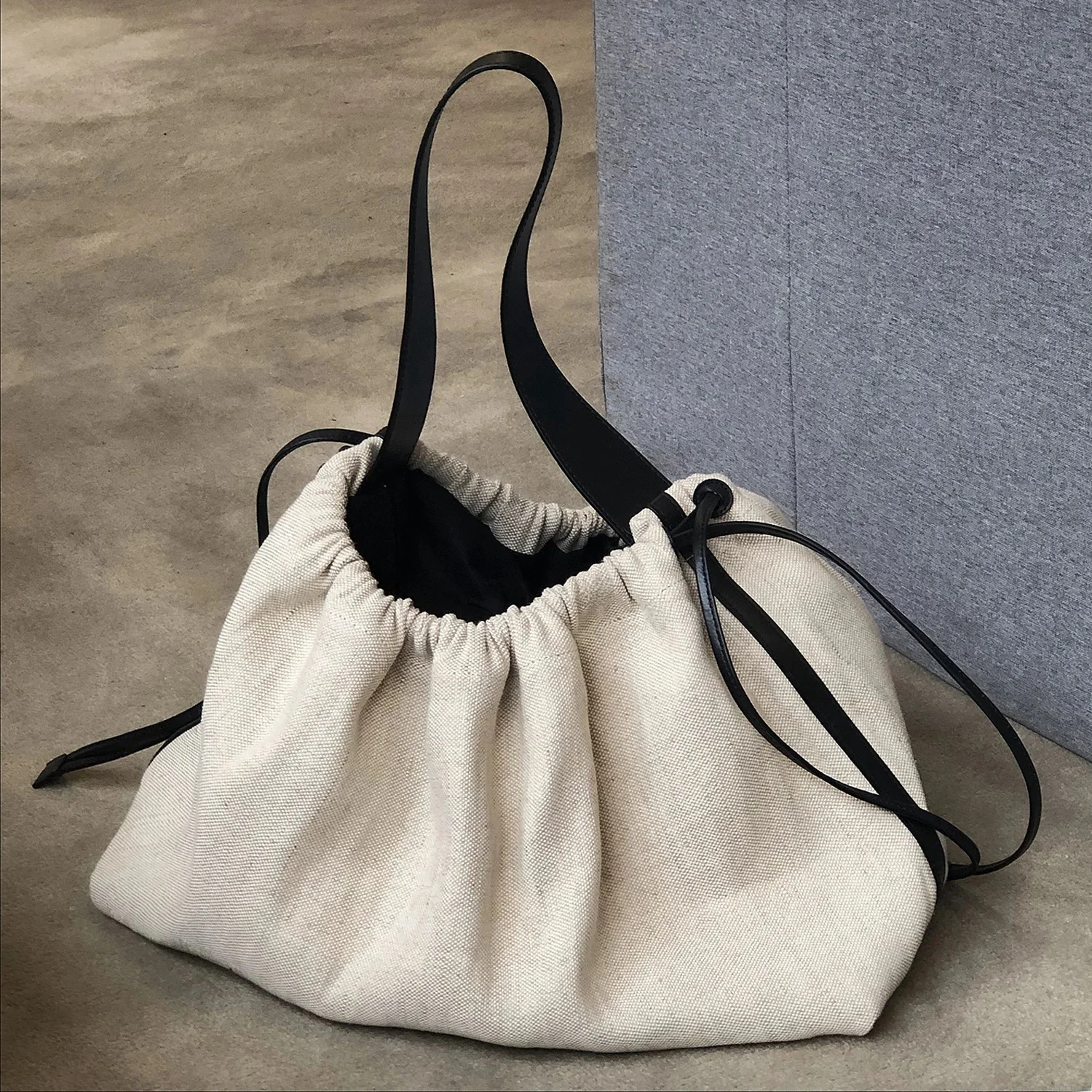 Nowa torba płócienna o dużej pojemności sztuka retro pojedyncza torba na ramię kobiety w stylu vintage prosta przenośna duża torebka z bawełnianej bielizny — zdjęcie 2