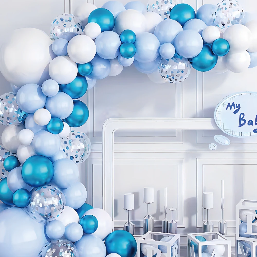 Us Stock 98 Pcs Party Decoration Blue Color Balloon Chain Set For Birthday Festivals Celebration