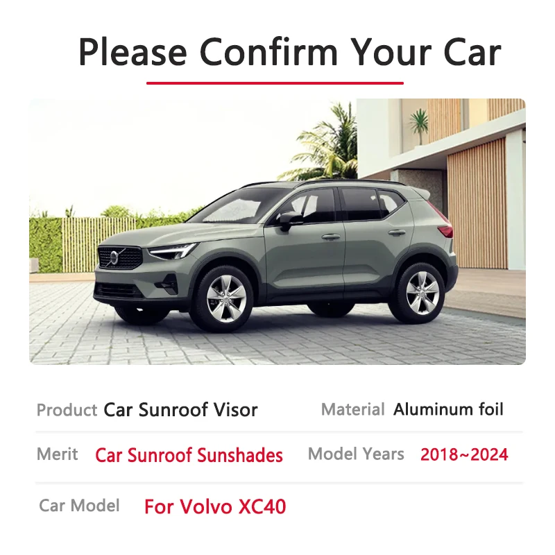 For Volvo XC40 C40 2018 2019 2020 2021 2022 2023 2024 Sunshade Window Roof Protection Sunshade Window Curtains Sunshadin Board