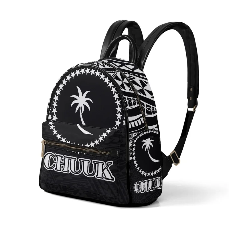 Imagem -02 - Jackherelook Chuuk-mochila Design Polinésio Carteira Pequena de pu Preto Bolsa de Luxo Feminina Bolsa Diária Pcs Grupo Moda