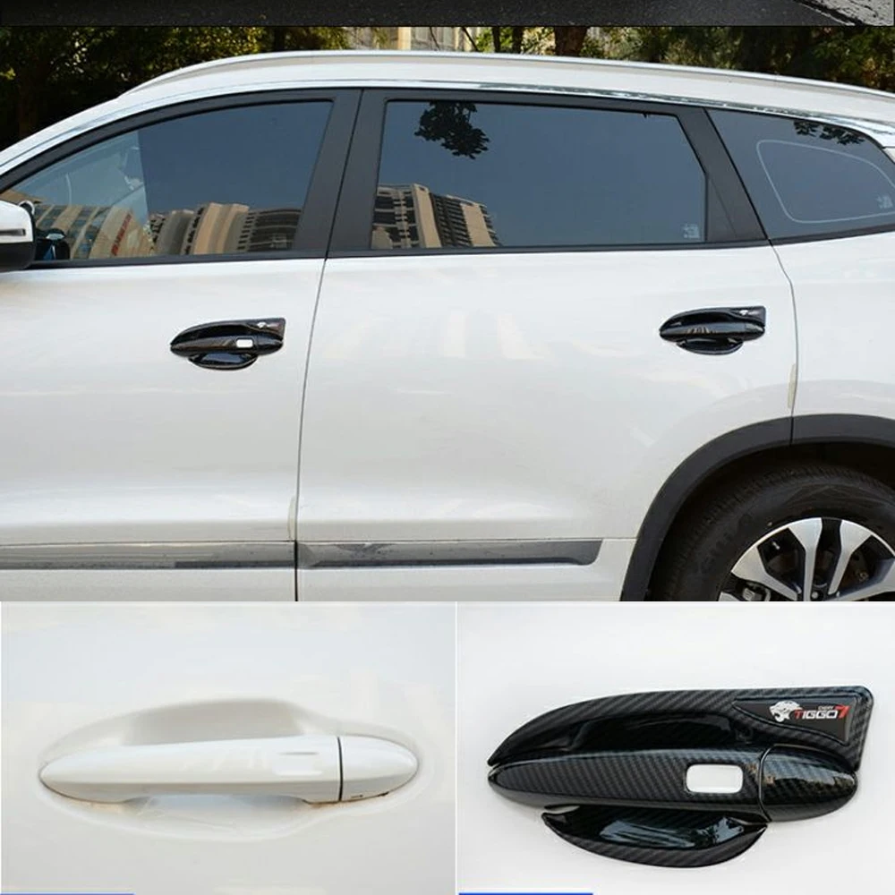 

Накладка на ручку двери автомобиля для Chery Tiggo 5x 3 4 DR 4.0 5.0 MVM X55 Pro 2020~2025, декоративная полоса из карбона и хрома, аксессуары