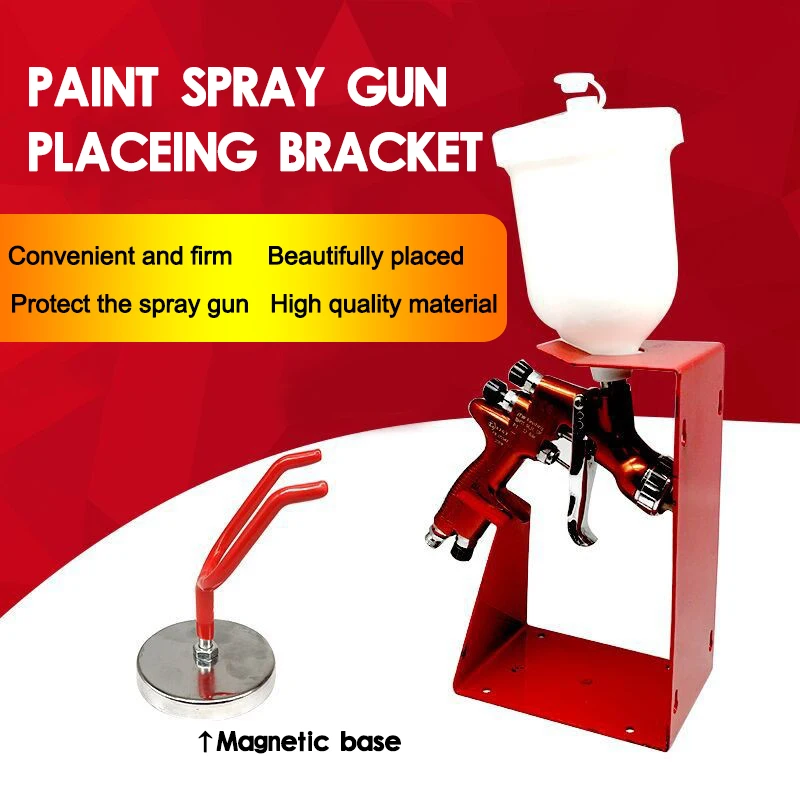 Paint Spray Gun Holder Upper Pot Spray Gun Universal Bracket Spray Tool Rack fixing and storage Mounted On Benchtop or On Wall