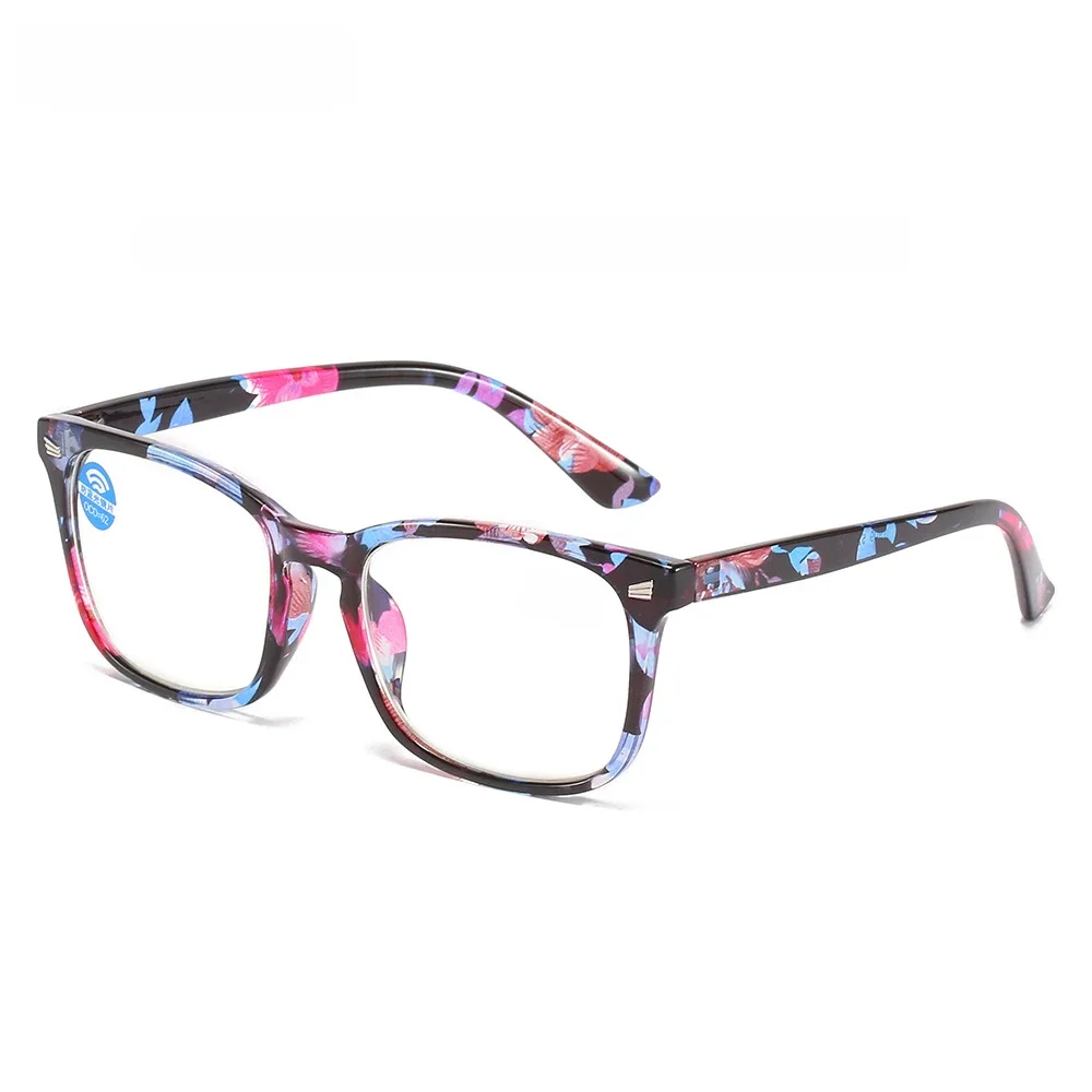 Lunettes de lecture Anti-lumière bleue à grande monture pour femmes, lunettes de presbytie à rivets avec dioptrie + 1.0 + 1.25 + 1.75 + 2.25 + 3.0 + 4.0
