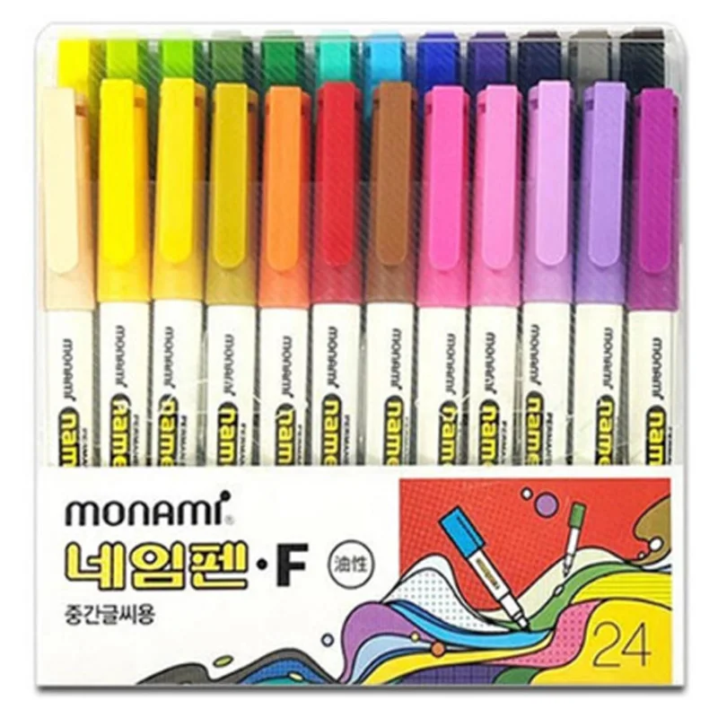 Mona name pen F 24 colors set for medium writing