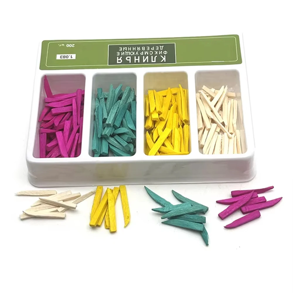 200Pcs Dental Wooden Wedges Round Tips Disposable Gingival Protection for Tooth Gap Fixing Durable Dental Tools