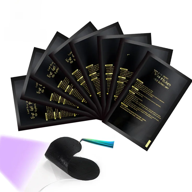 50pairs Polsterung UV Schwarz Patches Wimpern Verlängerung Augen Gel Patches Hydrogel Patch Wimpern Make-Up Aufkleber