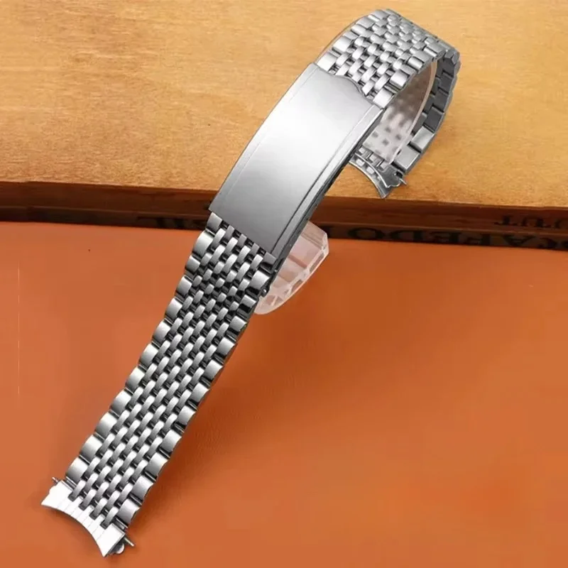 20mm 19mm 18mm roestvrijstalen horlogeband voor Omega Seamaster Speedmaster gebogen uiteinde metalen band zakelijke vervanging armband - afbeelding 2