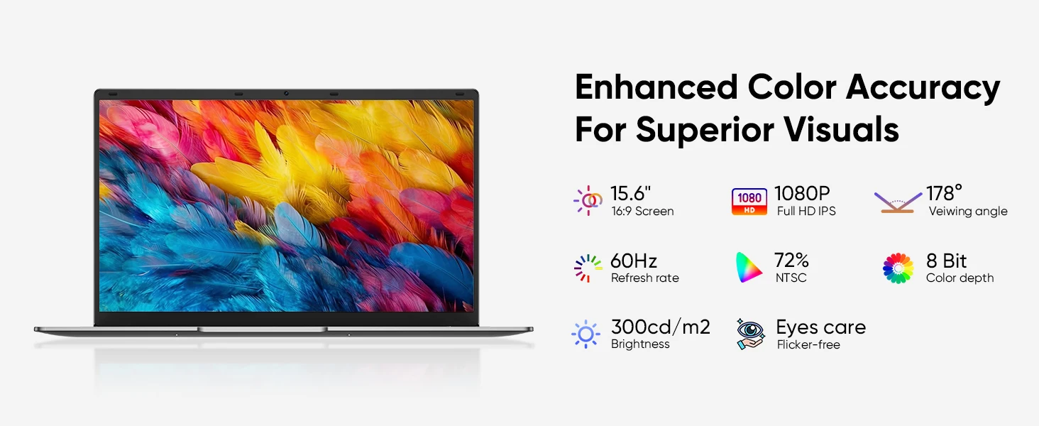HYPERSTRIX 15.6" FHD Laptop, 12GB RAM 256GB SSD, Celeron N4000, Win 11 Essential Laptop Computer for Student Online Class, Home, Netflix,Lightweight & Portable, Long Battery Life