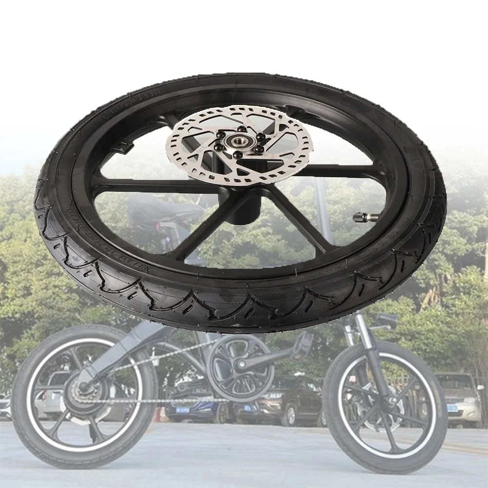 AliExpress Bicycle 16 Inch Front Wheel 16x1.75 Tire Inner Tube Alloy Hub With Brake Disc For Electric Scooters Folding E-bike Bike Parts