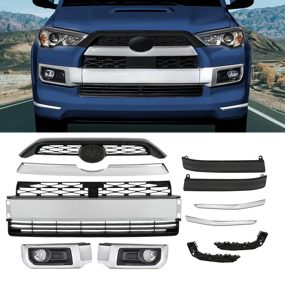 

Front Bumper Grille Assembly Body Kits Fit for 2014-2019 Toyota 4Runner Limited Strong Sturdy Durable Car Exterior Protection