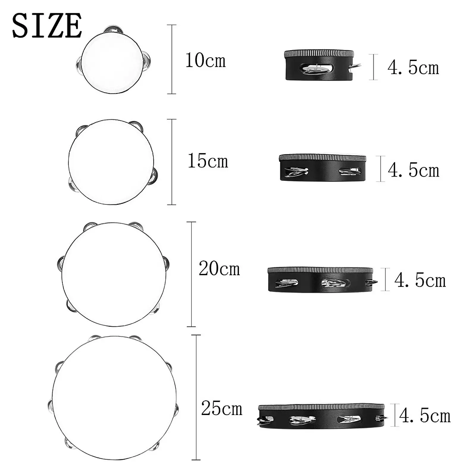 طبلة الدف باليد مع الأناشيد المعدنية آلات موسيقية قرع للأطفال لعبة الموسيقى والرقص واللوازم التعليمية #5