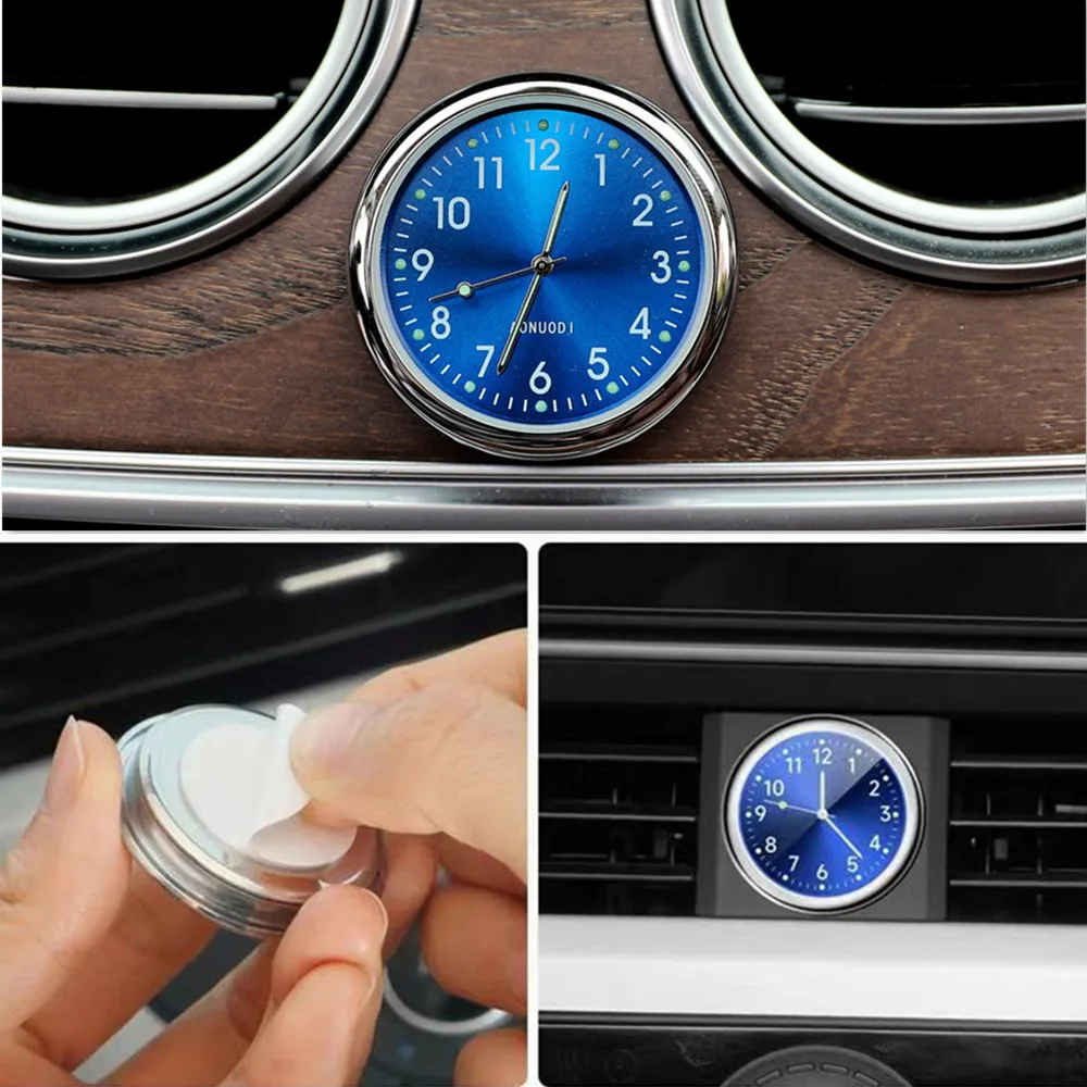 Auto Car Dashboard Clock With Mini Watch Quartz Electronic Timepiece For Motorcycle Bicycle, Waterproof In-Car Decor Accessories