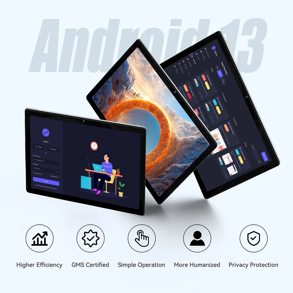 MB1001 Tablet Android 13 da 10,1 pollici 6 GB RAM 64 GB ROM Quad-Core 5000 mAh Batteria HD IPS Touchscreen WiFi Bluetooth 5.0 Tablet PC
