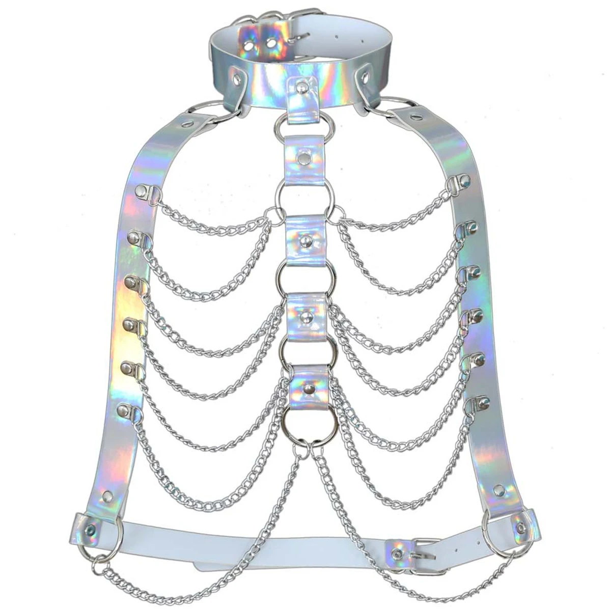 

Sexy Holographic Body Chain Harness Eco-Friendly Packing