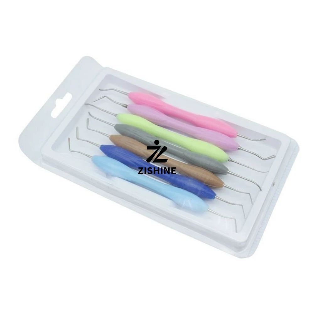 7Pcs Dental Resin Filling Restoration Tools Set Stainless Steel Aesthetic Sculpting Instrument Kit for Dentistry Lab
