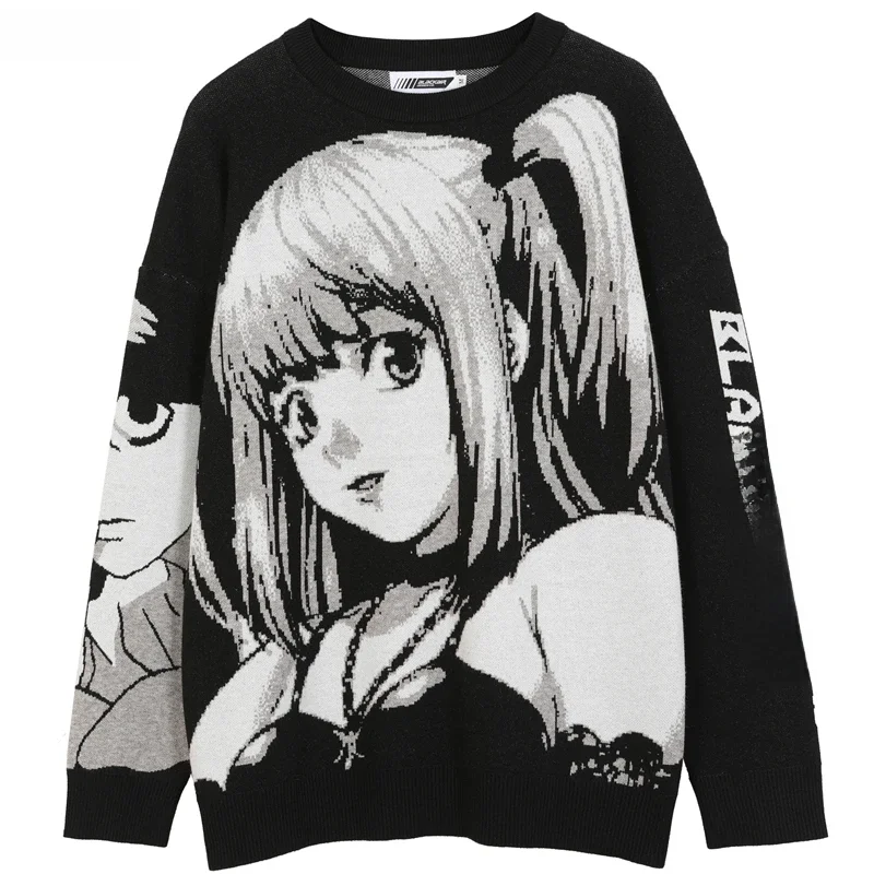 FGKKS męskie hiphopowy sweter w stylu Harajuku Vintage styl japoński dziewczyna Anime dzianiny 2022 bawełniane swetry swetry męskie — zdjęcie 2