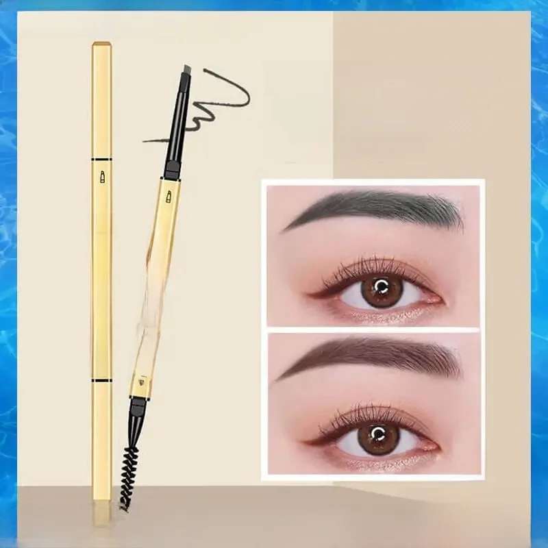 Crayon à Sourcils Naturel à Double Tête, 5 Couleurs, Marron, Longue Durée, Imperméable, Ultra Fin, Stylo à Sourcils, Luxe, Or, Cosmétique