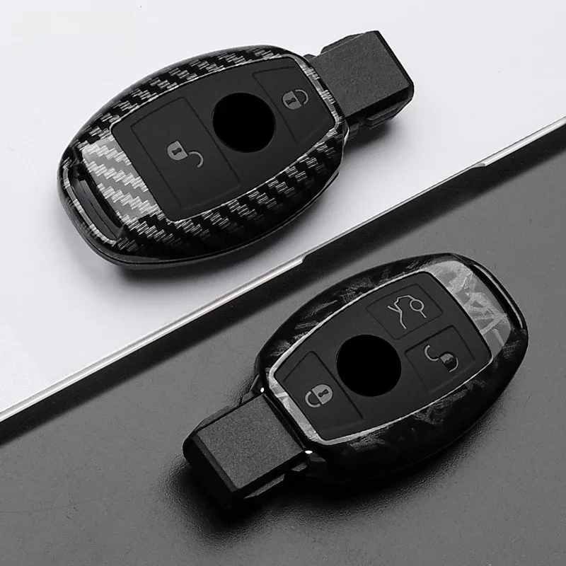 ABS Carbon Faser Stil Auto Schlüssel Fall Abdeckung Für Mercedes Benz A B C E Klasse GLS GLA GLK GLC CLS CLA AMG W204 W205 W212 W463 W176