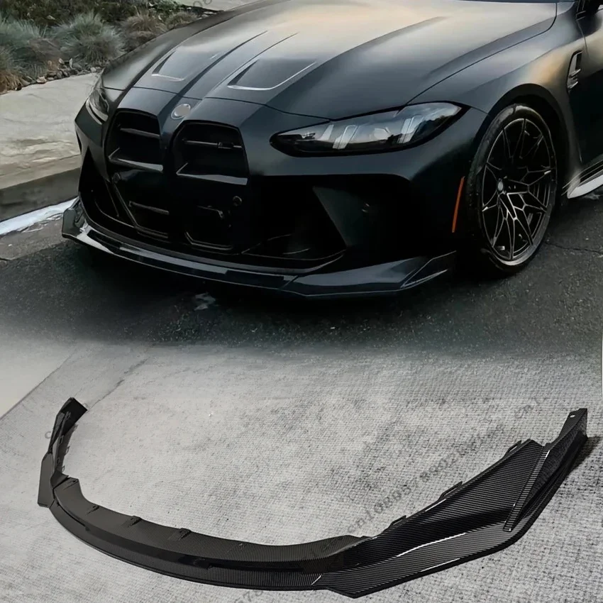 V Stil Glänzend Schwarz Frontschürze Spoiler Für BMW G80 M3 G82 M4 2021-2024 ABS 3Pcs Front stoßstange Splitter Diffusor Zubehör