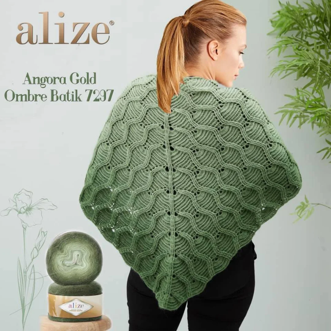 Alize Angora Gold Ombre Batik Cake Yarn for Knitting 150 Gr  825 M Crochet DIY Knitwear Shawl Dress Skirt Sweater Cardigan