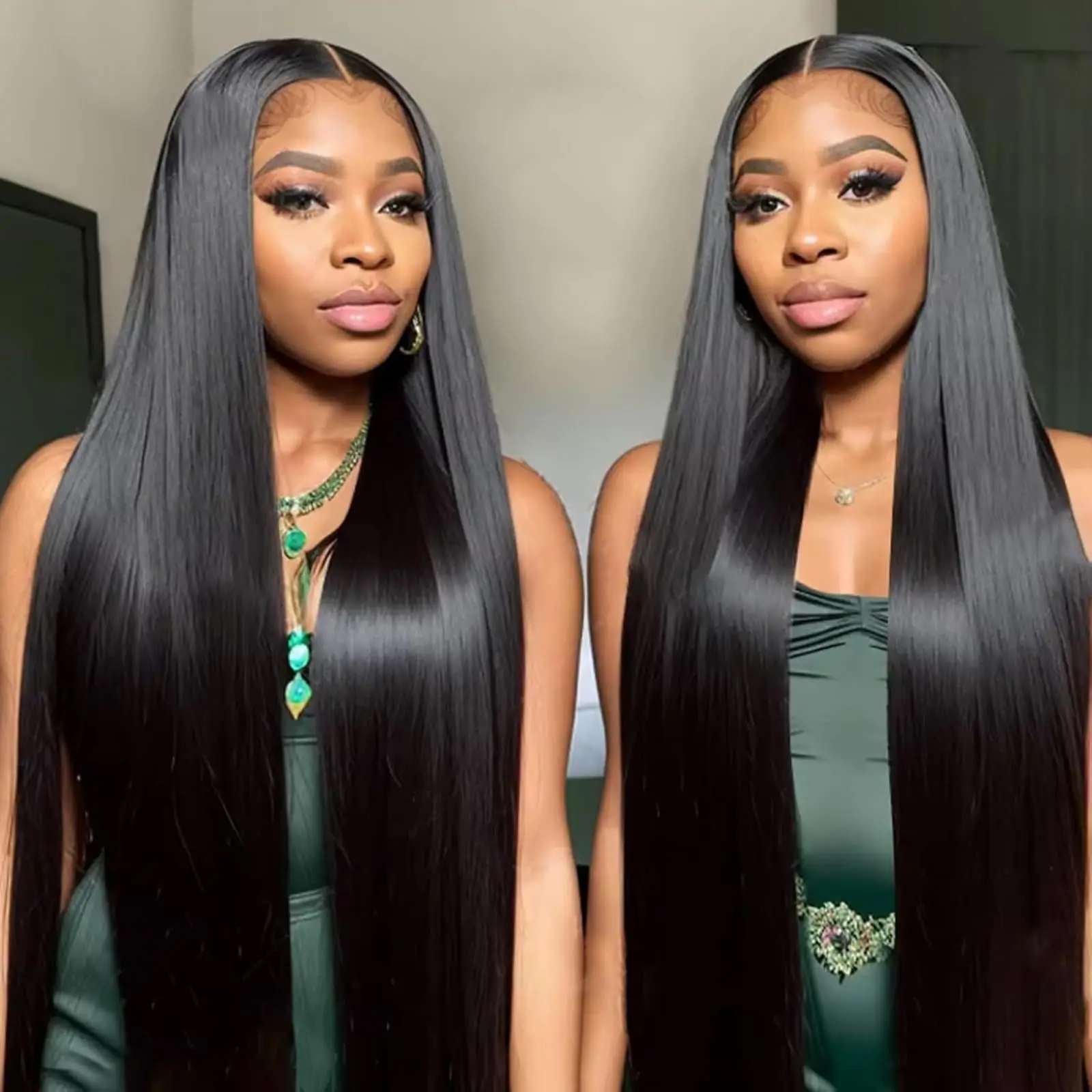 Straight Lace Front Human Hair Wig Glueless Wig Wear And Go Human Hair Ready To Wear 5x5 Pre-Cut Lace Glueless Wigs For Women