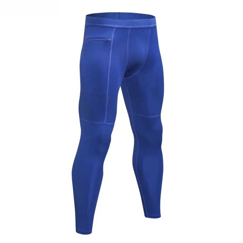 GANYANR legginsy do biegania męskie do koszykówki skórki sportowe legginsy Fitness spodnie kompresyjne na siłownię szkolenia kulturystyka Jogging piłka nożna — zdjęcie 2