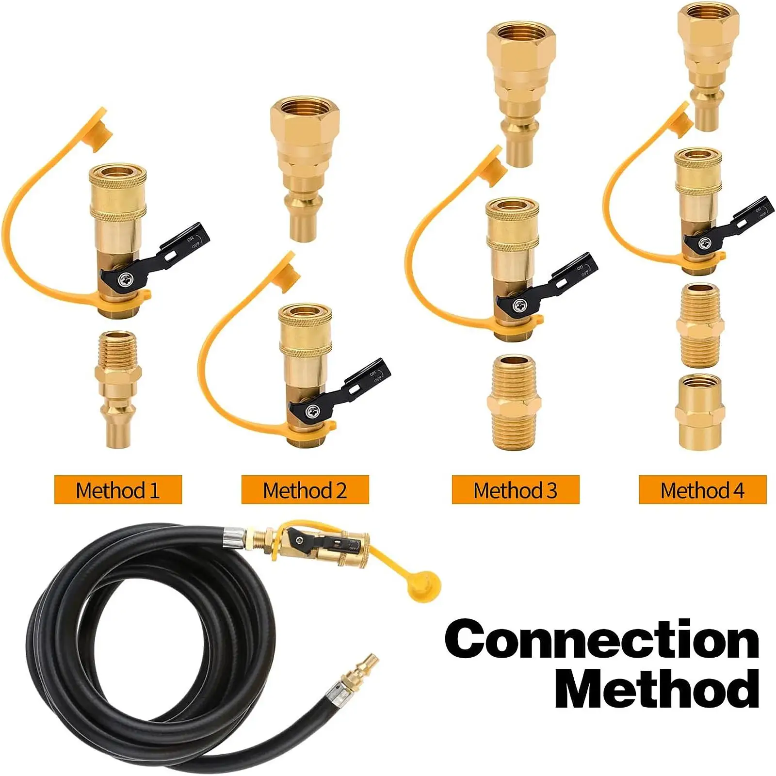 RV Propan Quick Connect Coupling Valve Quick Kit für Niederdruck-Gasgeräte, Heizungen, Grill, Feuerstelle und RV Quick Connect