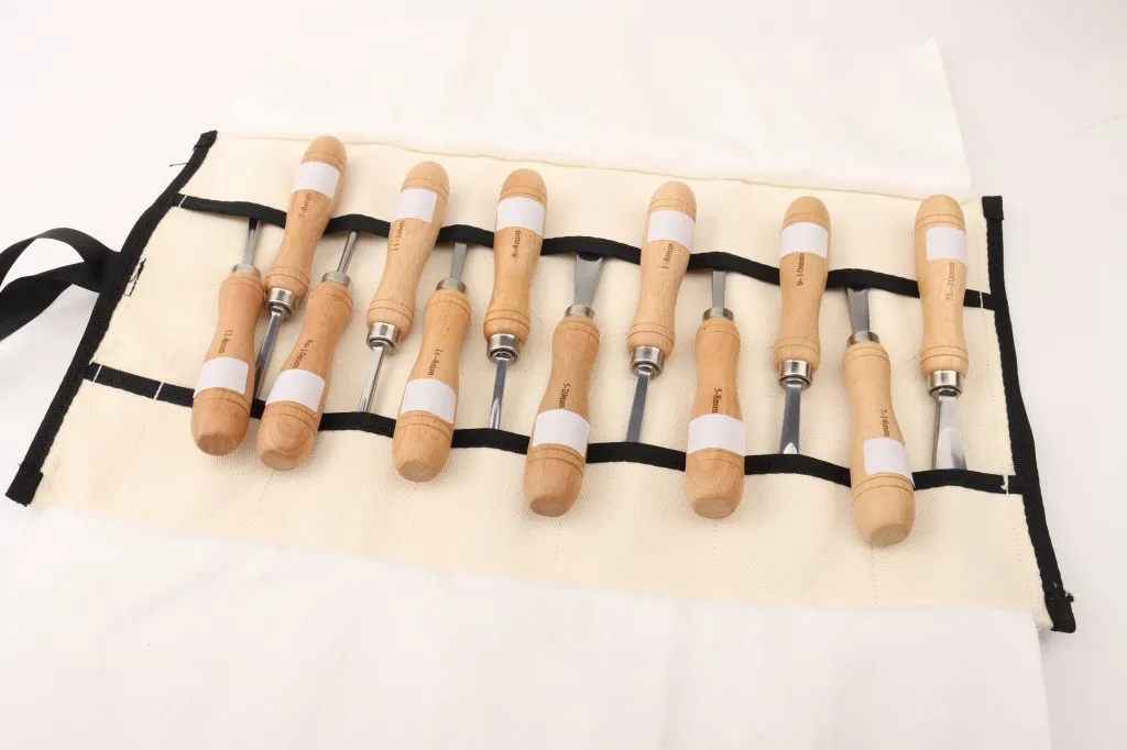 12PCS Woodcarving Chisel Tool Set With Tool Rolls