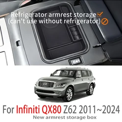 Car Accessories For Infiniti QX80 Z62 2011~2024 Center Console Armrest Storage Box Multifunctional Storage Auto Interior Parts
